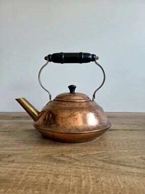 Vintage Coppercraft Guild Copper and Brass Teapot Rustic Home Decor Cottagecore